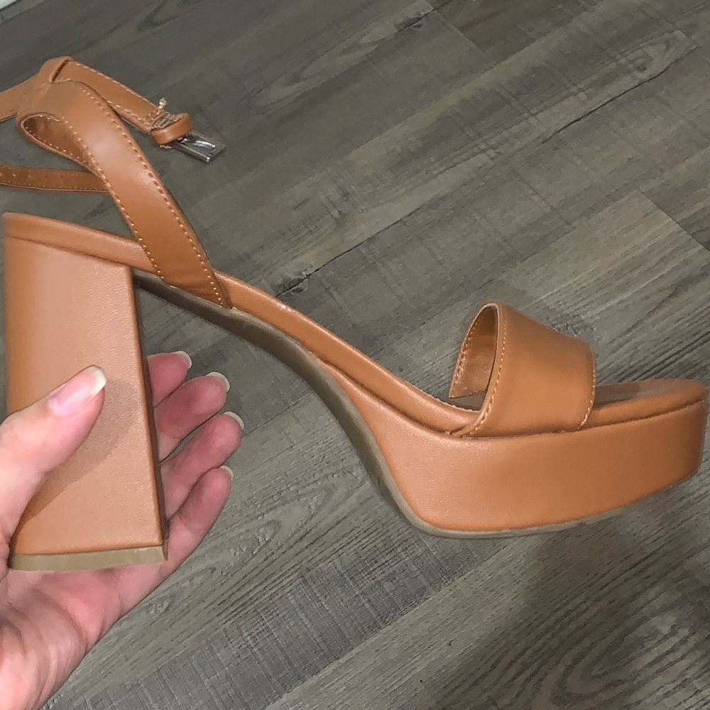 Marc Fisher Camel Platform Sandals